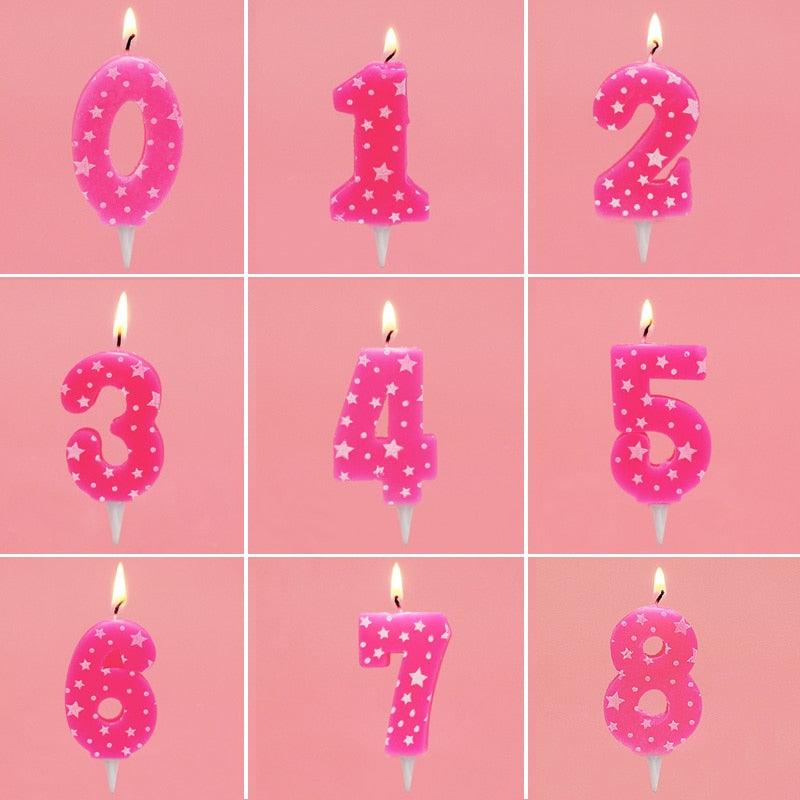 0-8 Years Birthday Candle New Girls Kids Birthday Numbers Candle Cake Candles Colorful Birthday Cake Candles for Kids Adults Number Cake Topper Decoration For Birthday Wedding Crown Smoke-free Cake Candles for For Cake Party Supplies