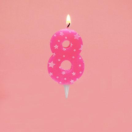 0-8 Years Birthday Candle New Girls Kids Birthday Numbers Candle Cake Candles Colorful Birthday Cake Candles for Kids Adults Number Cake Topper Decoration For Birthday Wedding Crown Smoke-free Cake Candles for For Cake Party Supplies