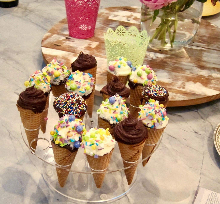 Popcorn Holder Ice-cream Cone Holder Ice Cream Stand 16-hole Acrylic Ice Cream Stand