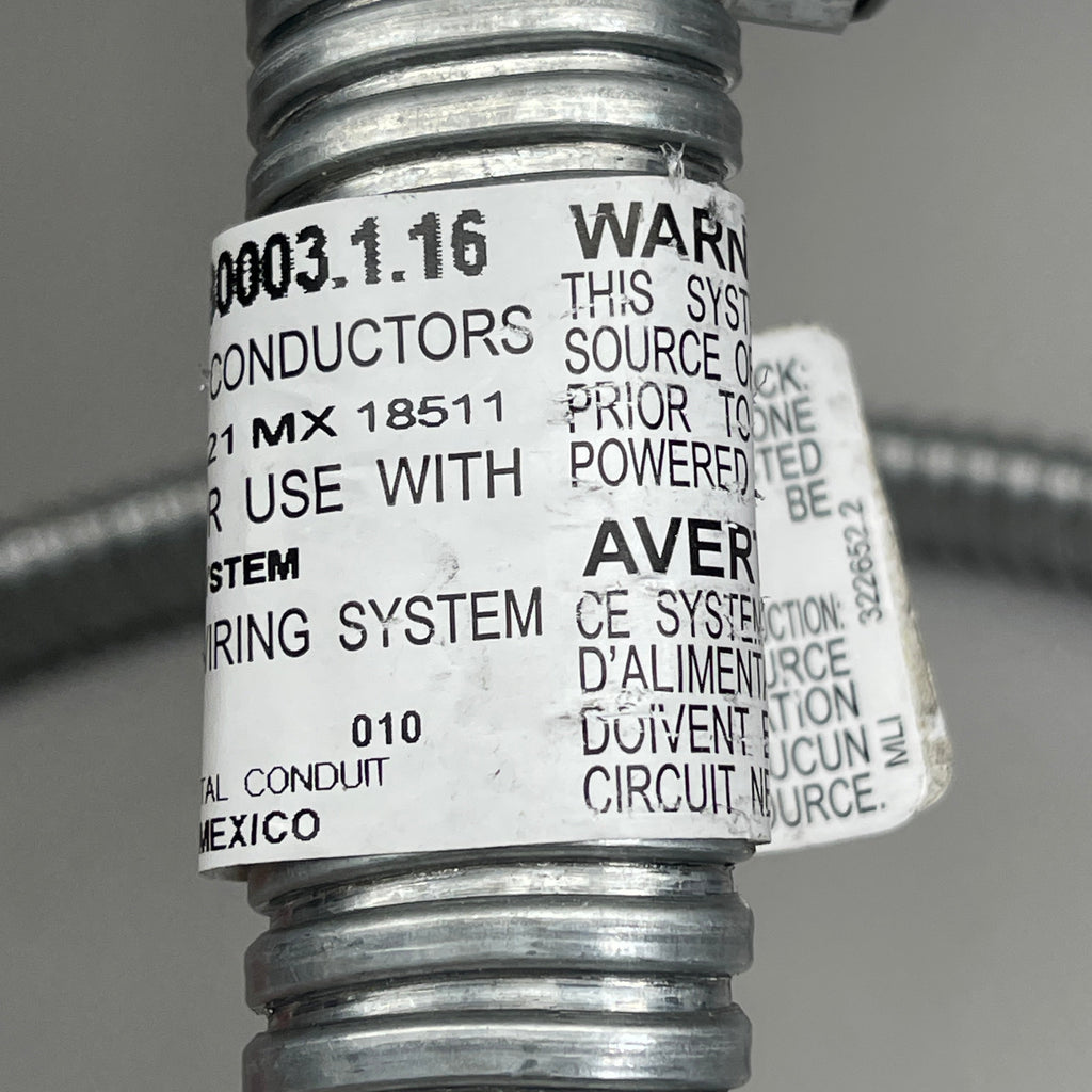 DEKKO 4'x 1" flexible conduit Ceiling Power Entry 580003.1.16 10 Wire 8-10 (New)