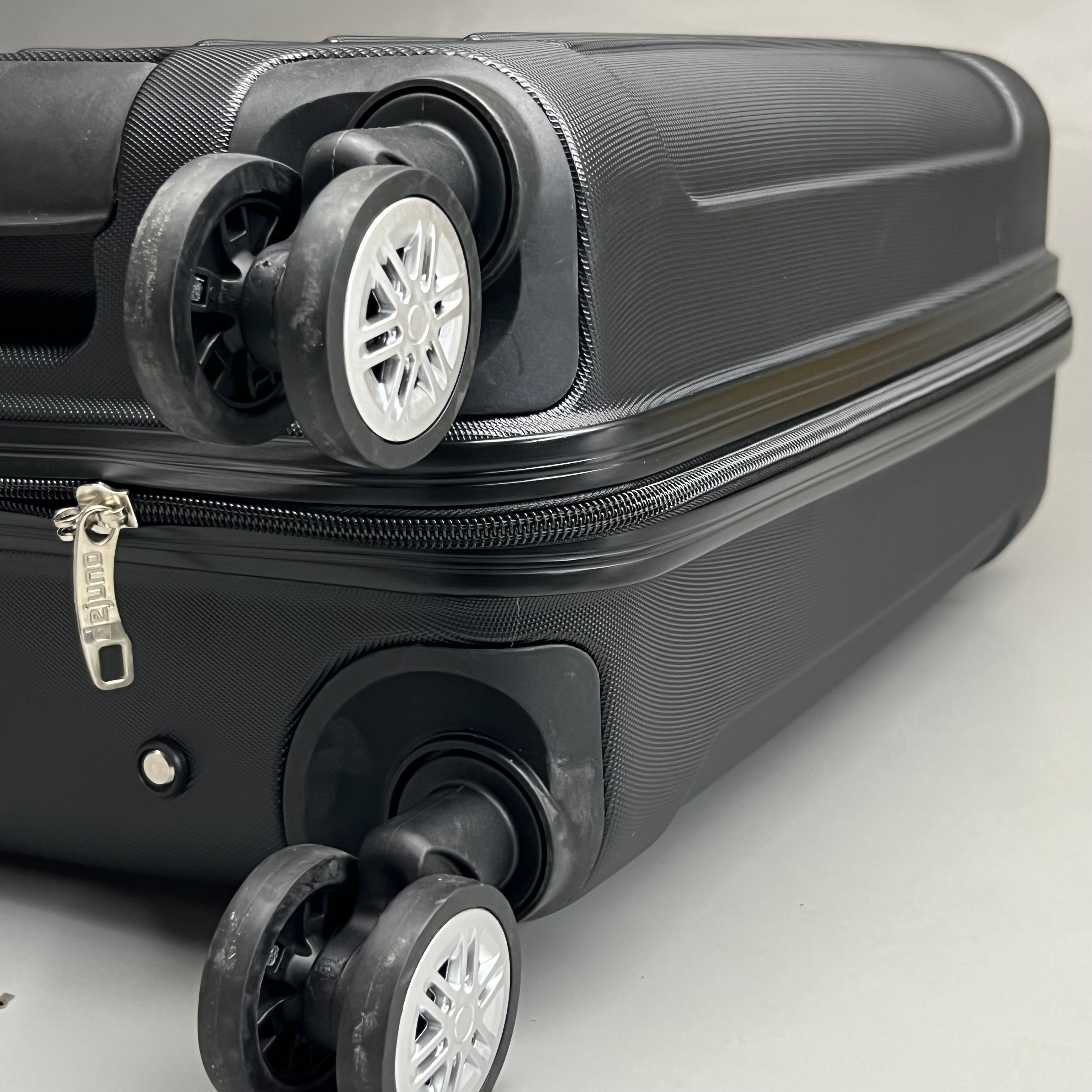 DEJUNO (3 PACK) Light Weight Expandable Spinner Rolling Suitcase Set BLACK 2207DJBF