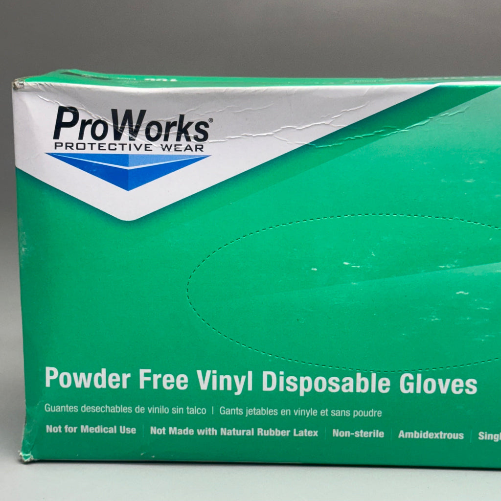 PROWORKS Protective Wear Powder Free Vinyl Disposable Gloves (100ct) Size S