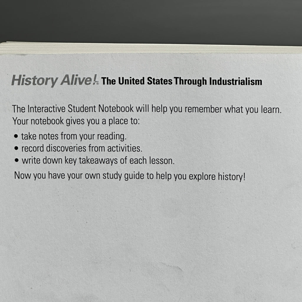 TCI History Alive! The Interactive Student Notebook 9781583712726 Used