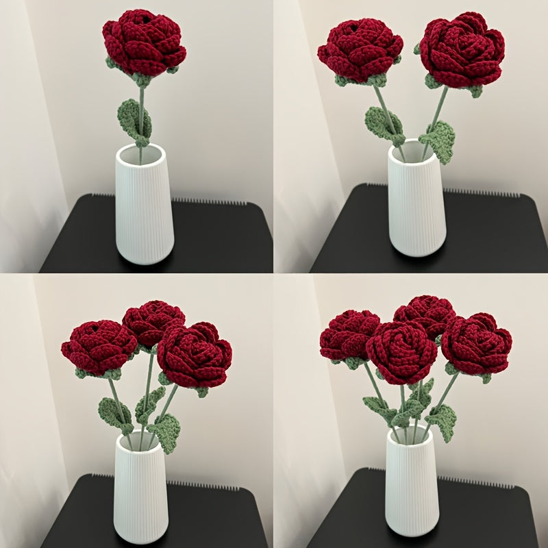 1pc Artificial Flower, Living Room Decoration, Table Rose, Single Bouquet, Wedding Fake Flower, Dried Flower Ornament, High-End Floral Arrangement Decor