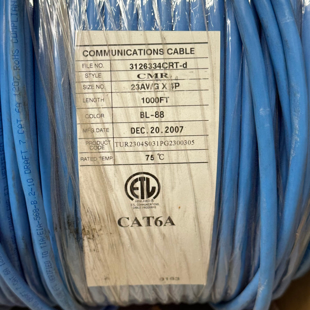 SCP Communications Cable CATa CMR BL-88 75 Degrees Rated Temp TUR2304S031PG2300305