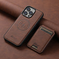 Suitable for Apple 15 phone case car magnetic suction iPhone 14 ProMax anti drop 2-in-1 card insertion case protective cover