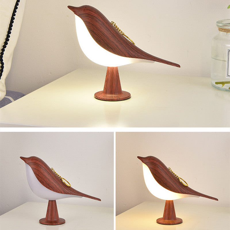 Creative Magpie Aromatherapy Lamp Car mounted Decorative Lamp Bedside Bird Night Lamp Three color Touch Charging Atmosphere Table Lamp