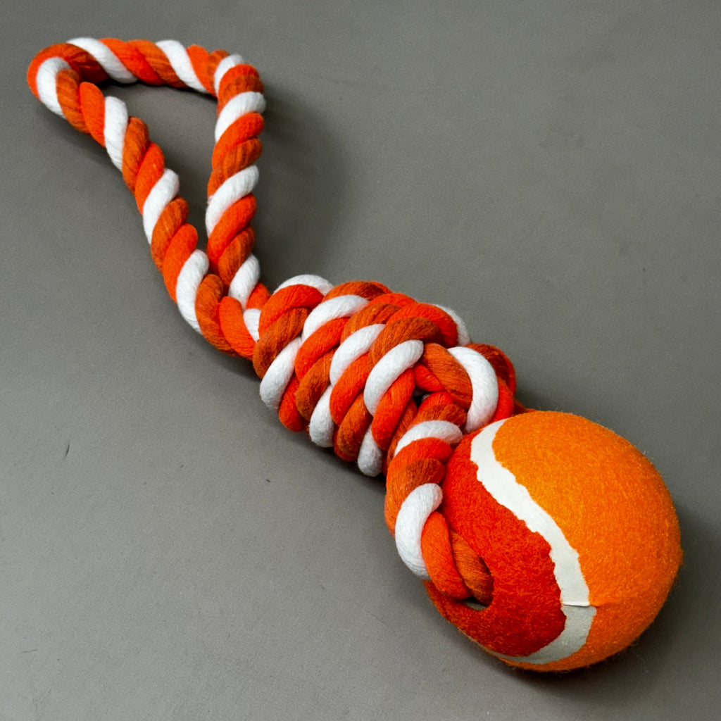 TWISTABLES (2 PACK!) Rope Dog Ball Toy 13" x 4" Orange M210920A12