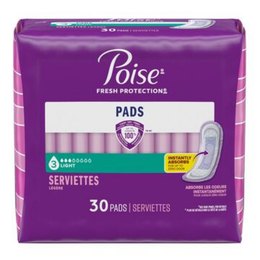 Poise Fresh Protection Light Absorbency Pads (30 Pads)