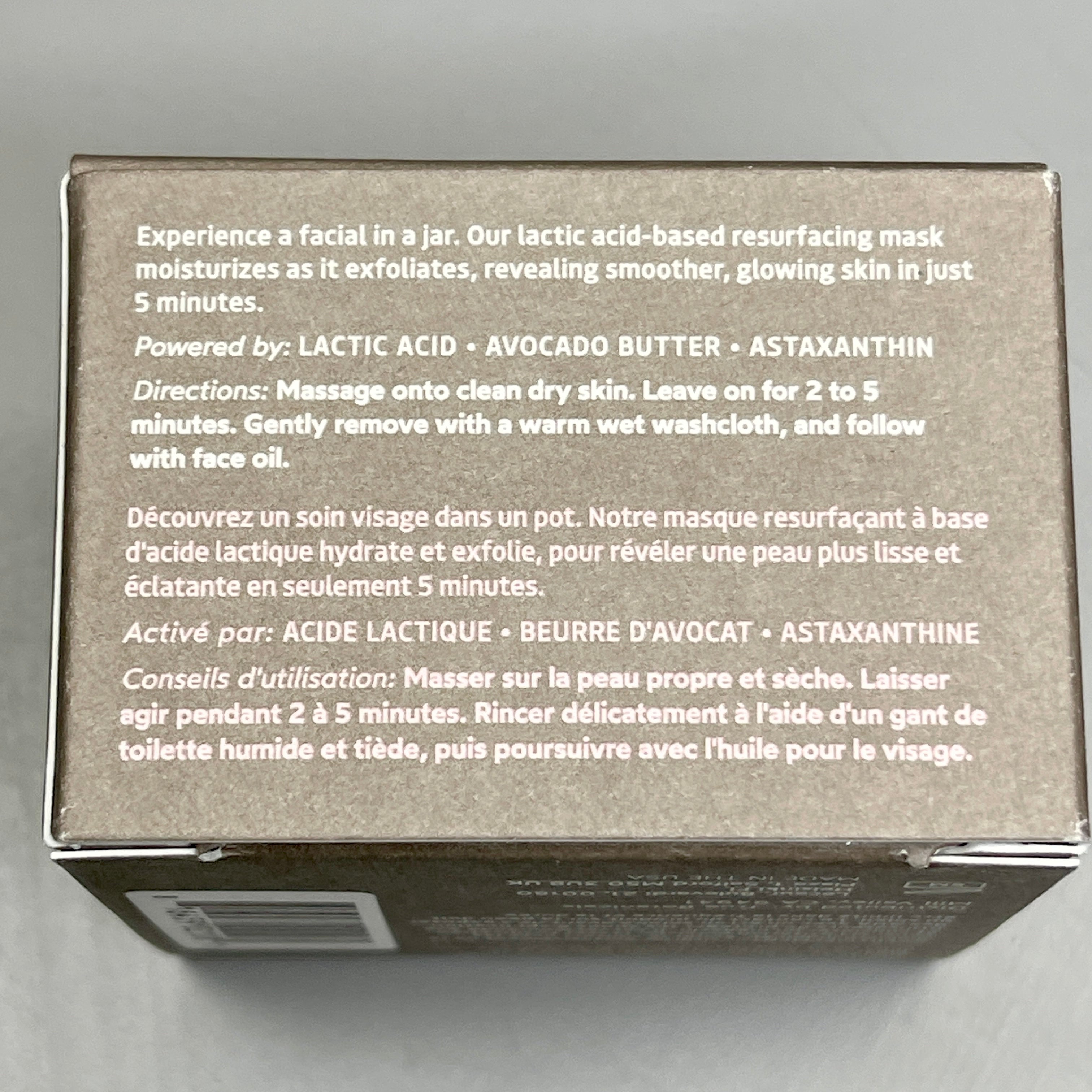 TRUE BOTANICALS Lactic Acid Resurfacing Moisture Face Mask 1 fl oz (New)
