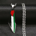 Palestine Map Pendant Necklace Stainless Steel Fashion Personality Pendant