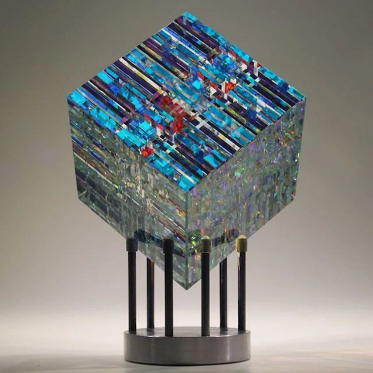 Glass Sculpture Table Furnishing Pieces Of Art Stock