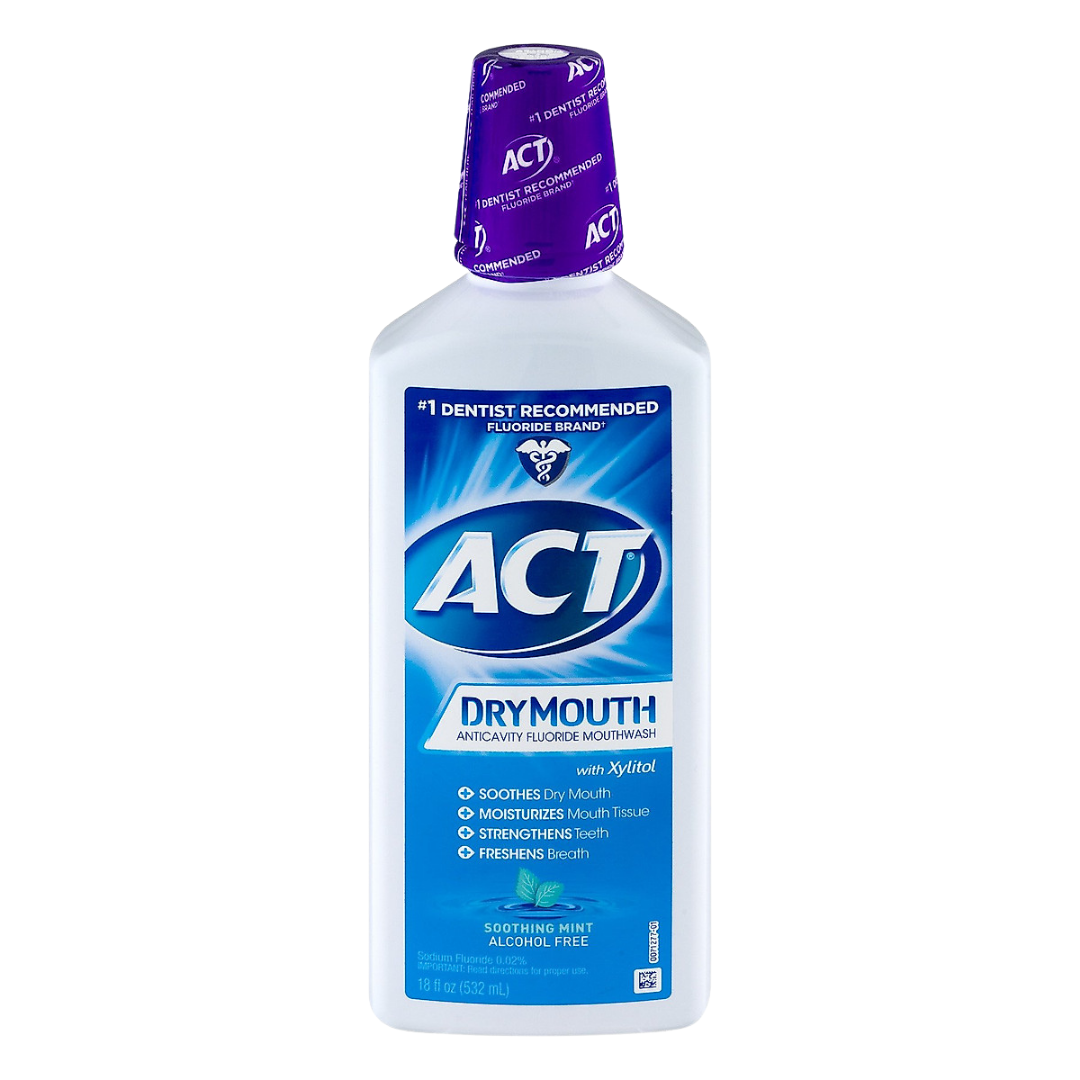 ACT Dry Mouth Anticavity Fluoride Mouthwash Soothing Mint (18oz)