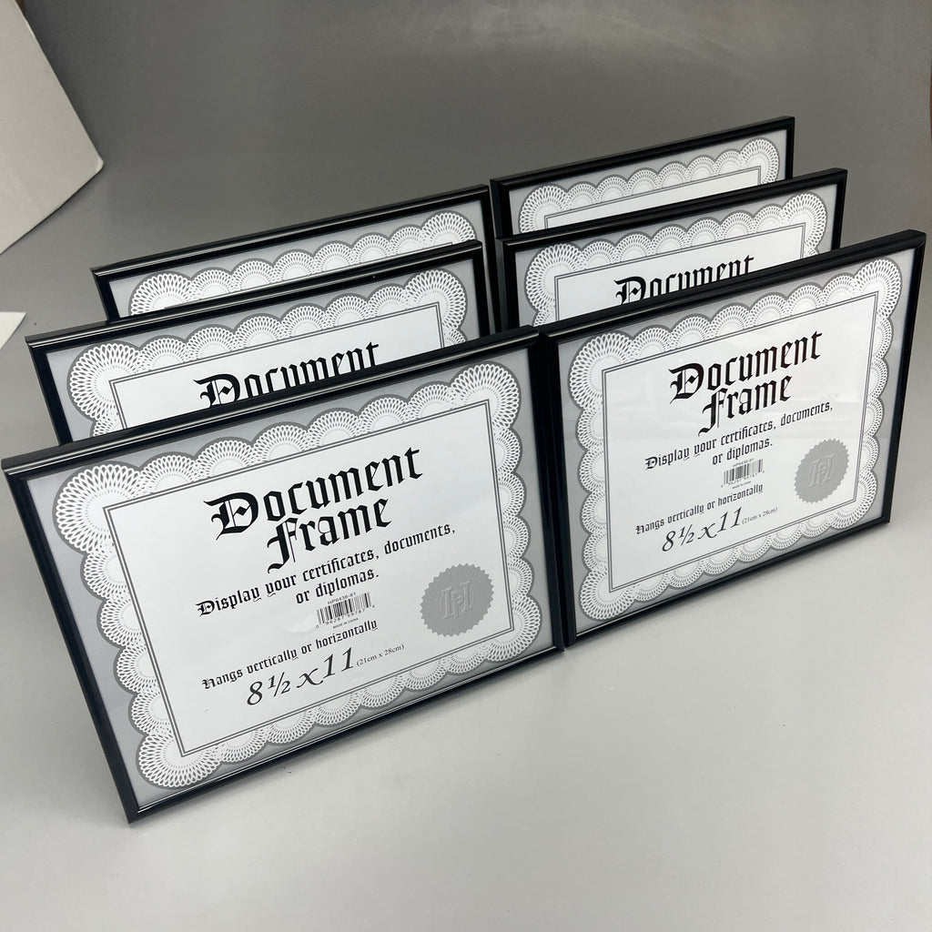 MALDEN INTERNATIONAL DESIGNS (6 PACK)  8½ x 11 Document Frames Black HP6436-81