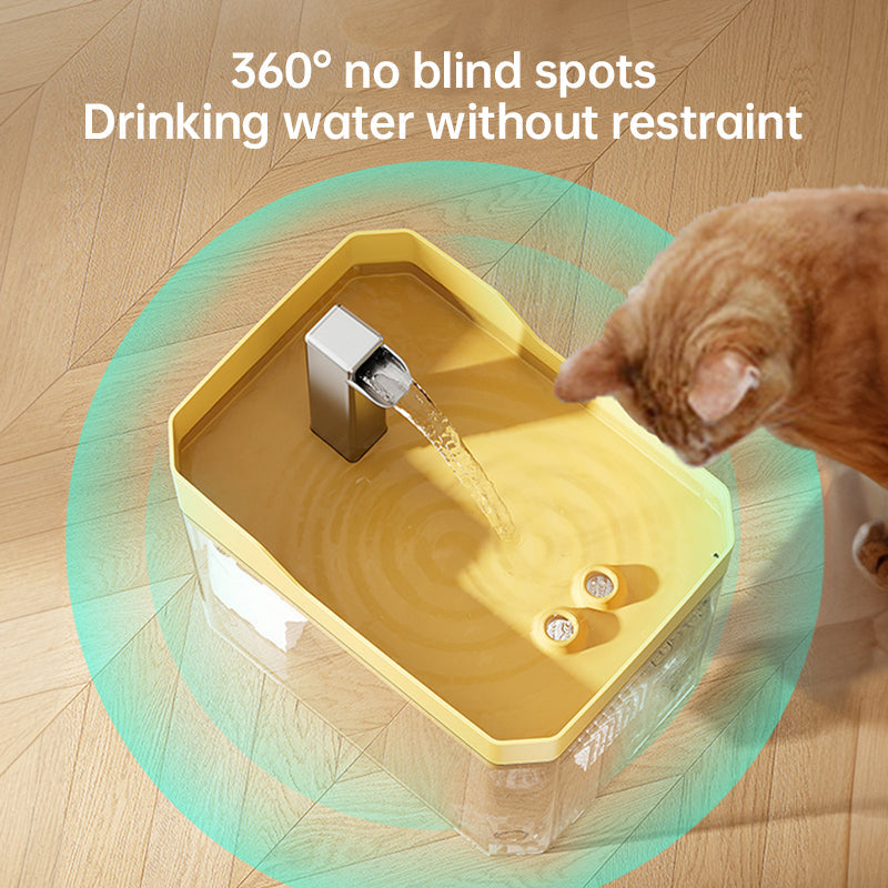 Automatic cat water fountain with filter, USB-powered, anti-dry & circular filtration.