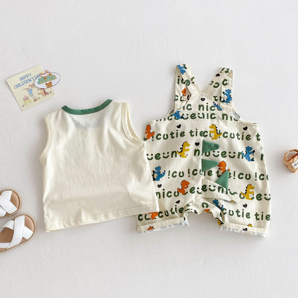 Cartoon Vest Baby Full Printing Suspender Pants Fashion