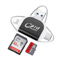 Plug and play for Apple and Android phones multifunctional card reader four in one multifunctional TF card SD card