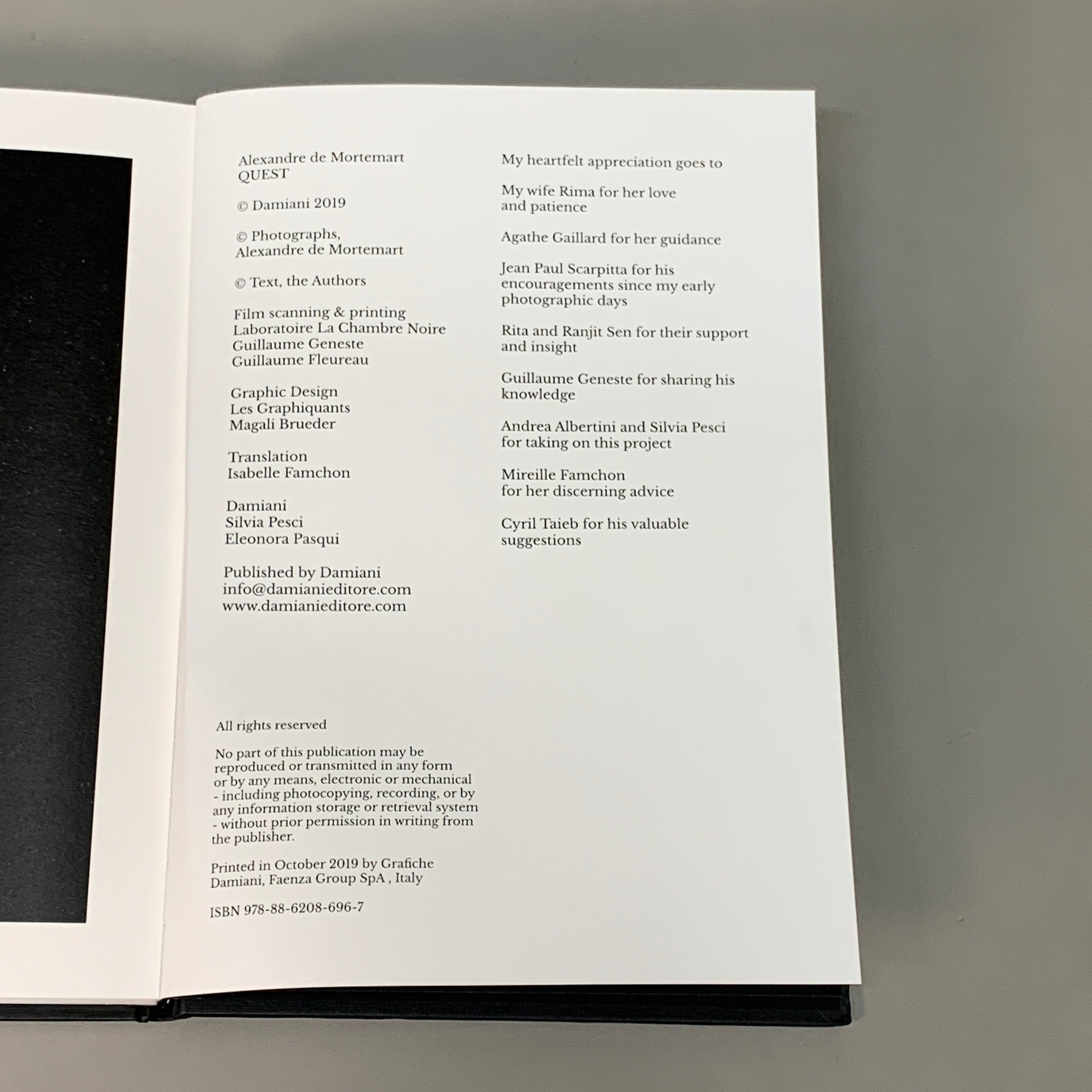 QUEST Book by Alexandre de Mortemart Photographer Black & White Artist (New other)