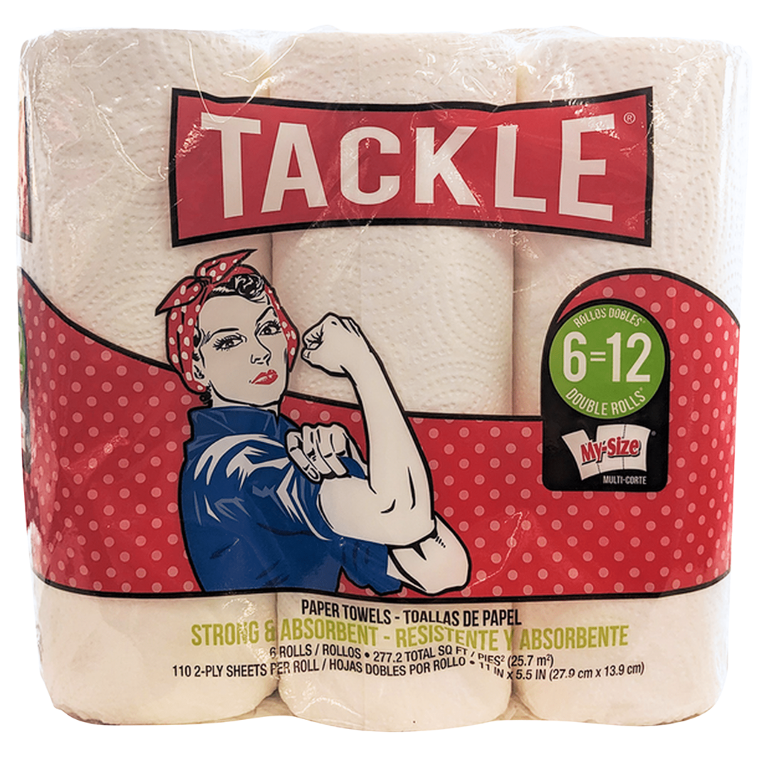 Tackle My-Size Paper Towels 6 Double Rolls