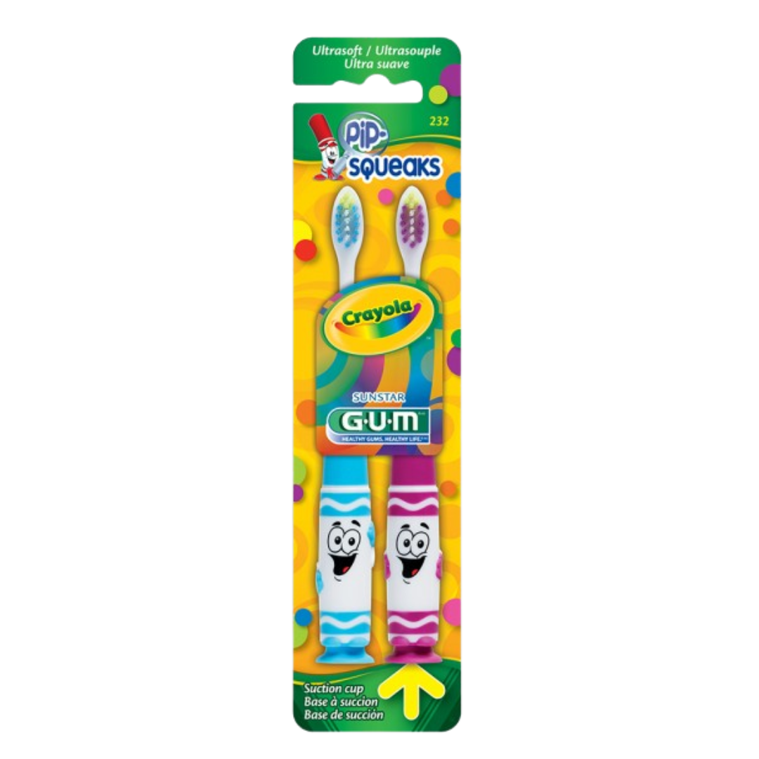GUM Crayola Twin Pack Toothbrushes