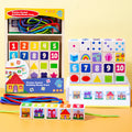 Children's Large Particle Bead Thread Rope Building Blocks Digital Shape Color Focus Training Early Education Puzzle Toys