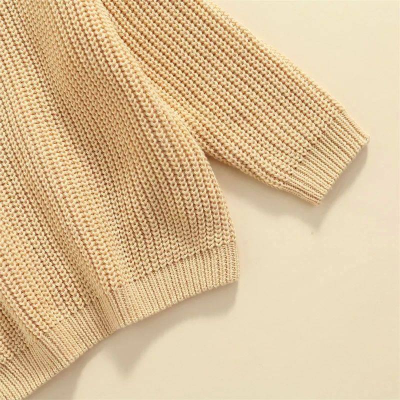 Girls' Solid Color Crew Neck Casual Sweater