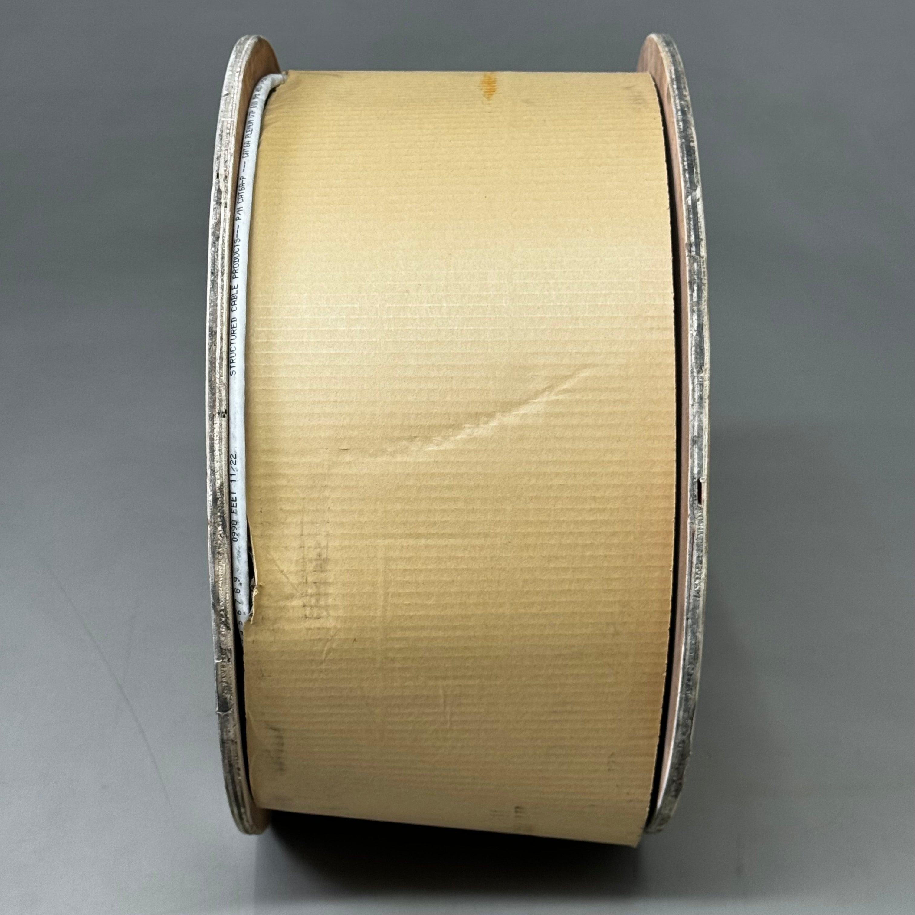 SCP CAT6A Plenum Enhanced 600 MHz 23 AWG Packaging Spool 1000ft White CAT6A-P-WT