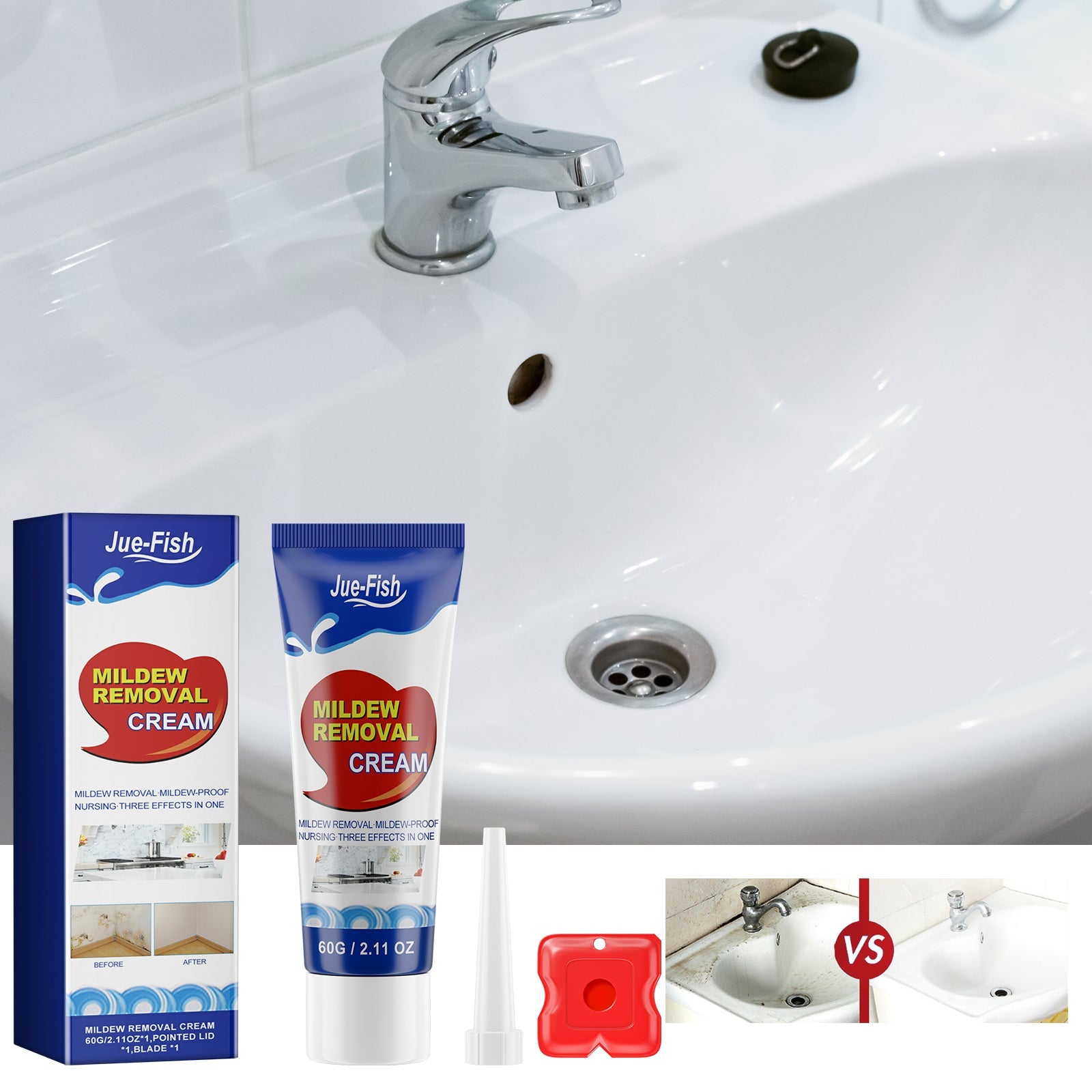 Mildew Removal Cream, Wall Stains Tile Sink Crevices Washing Machine Silicone Ring Mold Remover