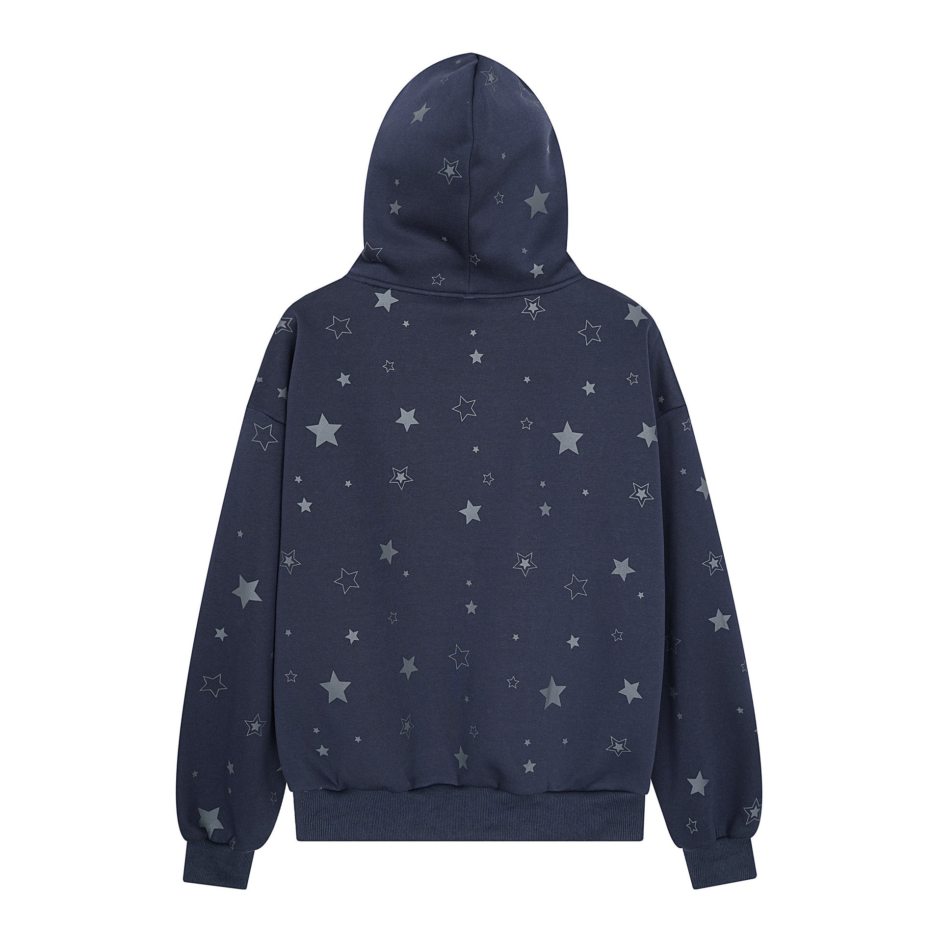 Star letter printed fleece hooded sweatshirt