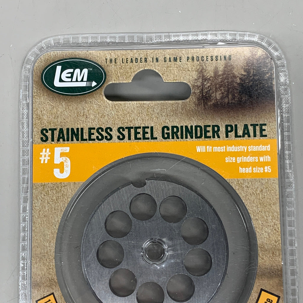 LEM Grinder Plate 10mm #5 (3/8") 2-1/8" Diameter Stainless Steel
