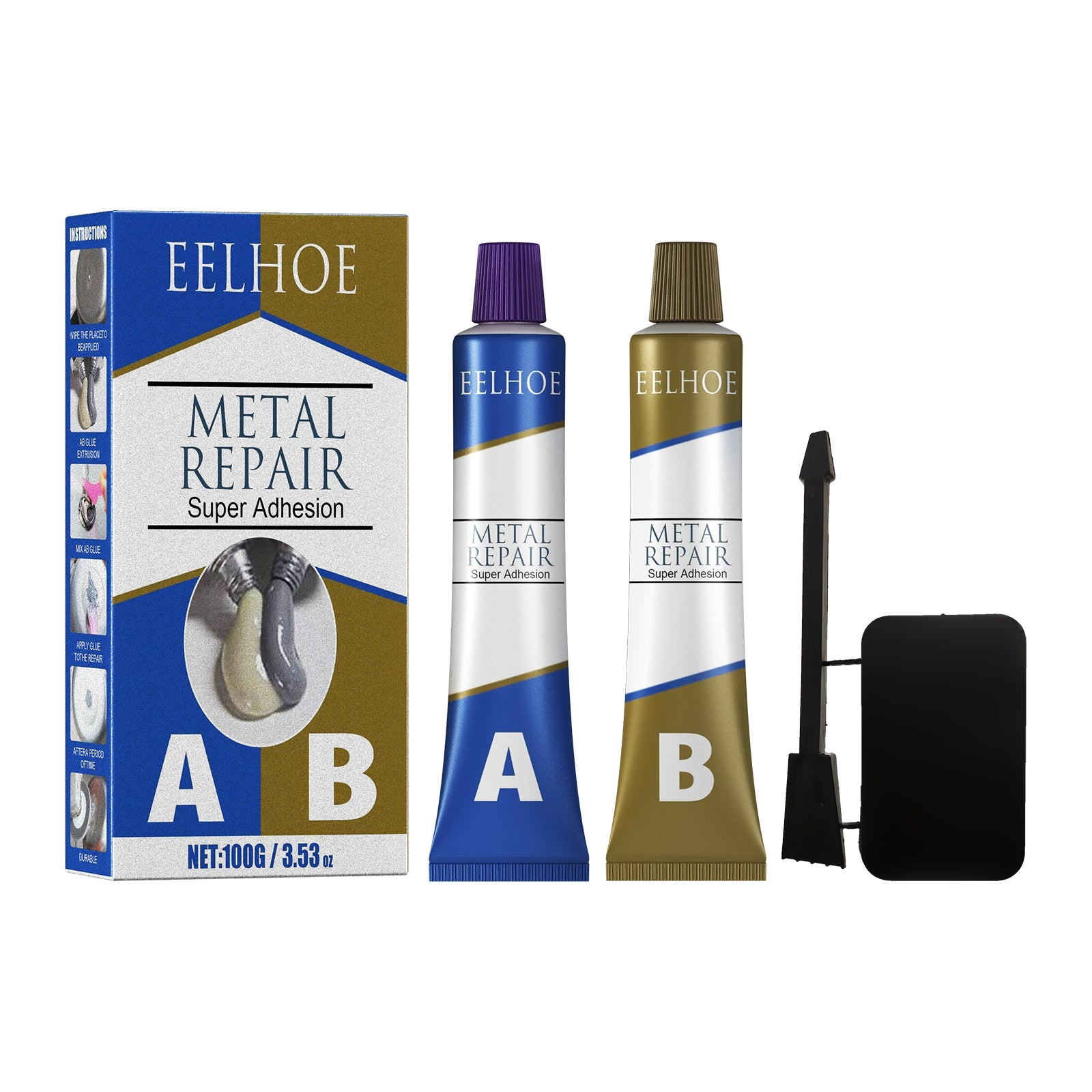 AbCasting Adhesive High Temperature Resistant Welding Adhesive For Metal Castings Crack Repair Agent Leak-Blocking Waterproof Electric Welding