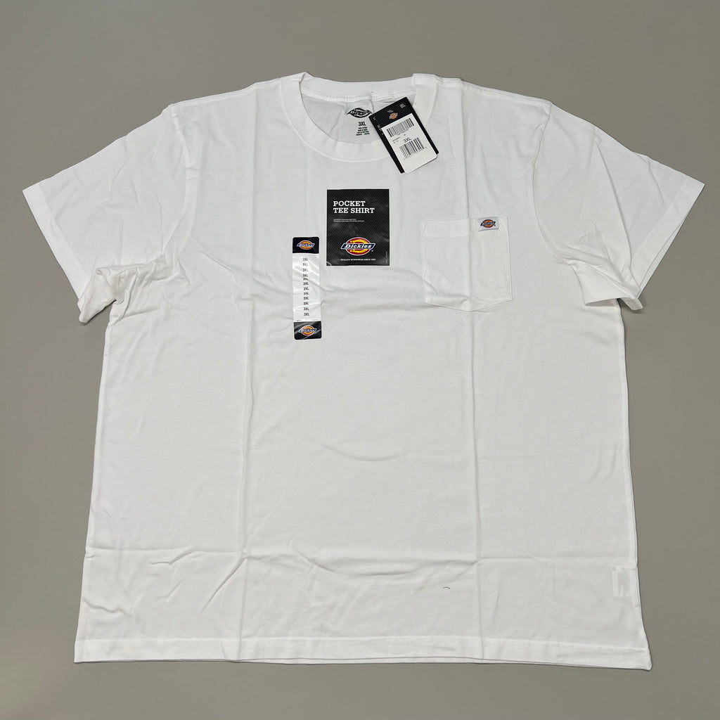 DICKIES Lightweight Short Sleeve Pocket Tee Shirt Men's Sz 3XL White WS436WH
