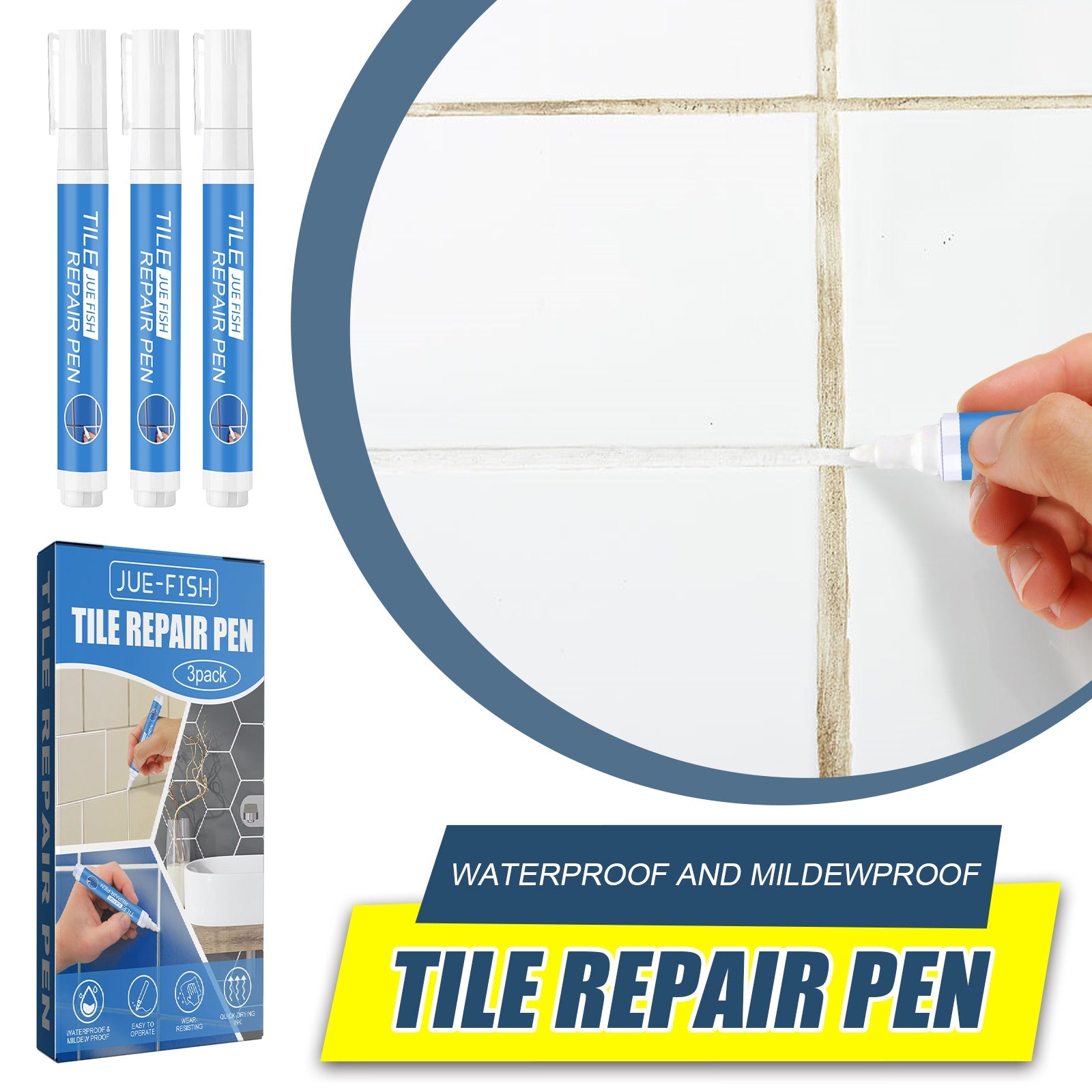 Tile Repair Pen Waterproof Mildew Resistant Tile Repair Pen For Bathroom Floor Crevices