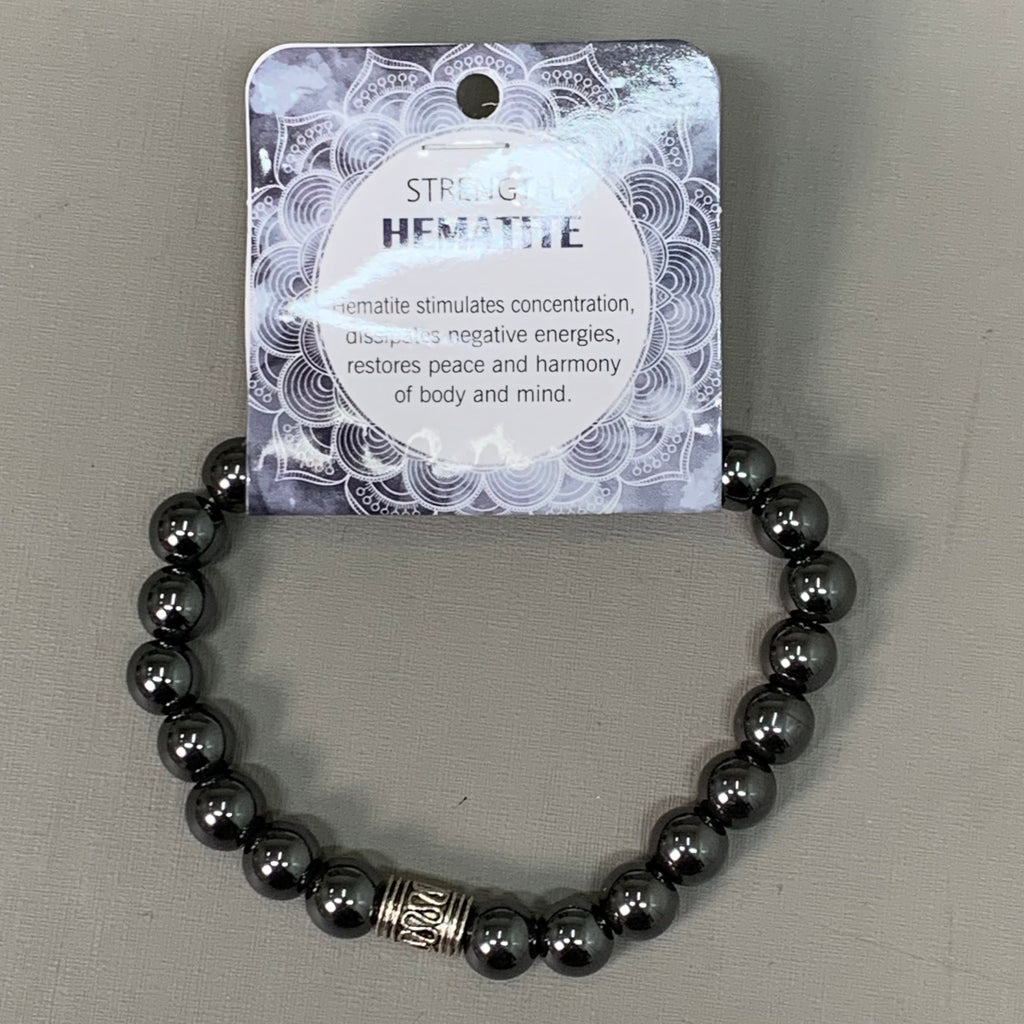 BEST WHOLESALE (12 PACK) Beaded Hematite Crystal Bracelets 3" Silver Head New