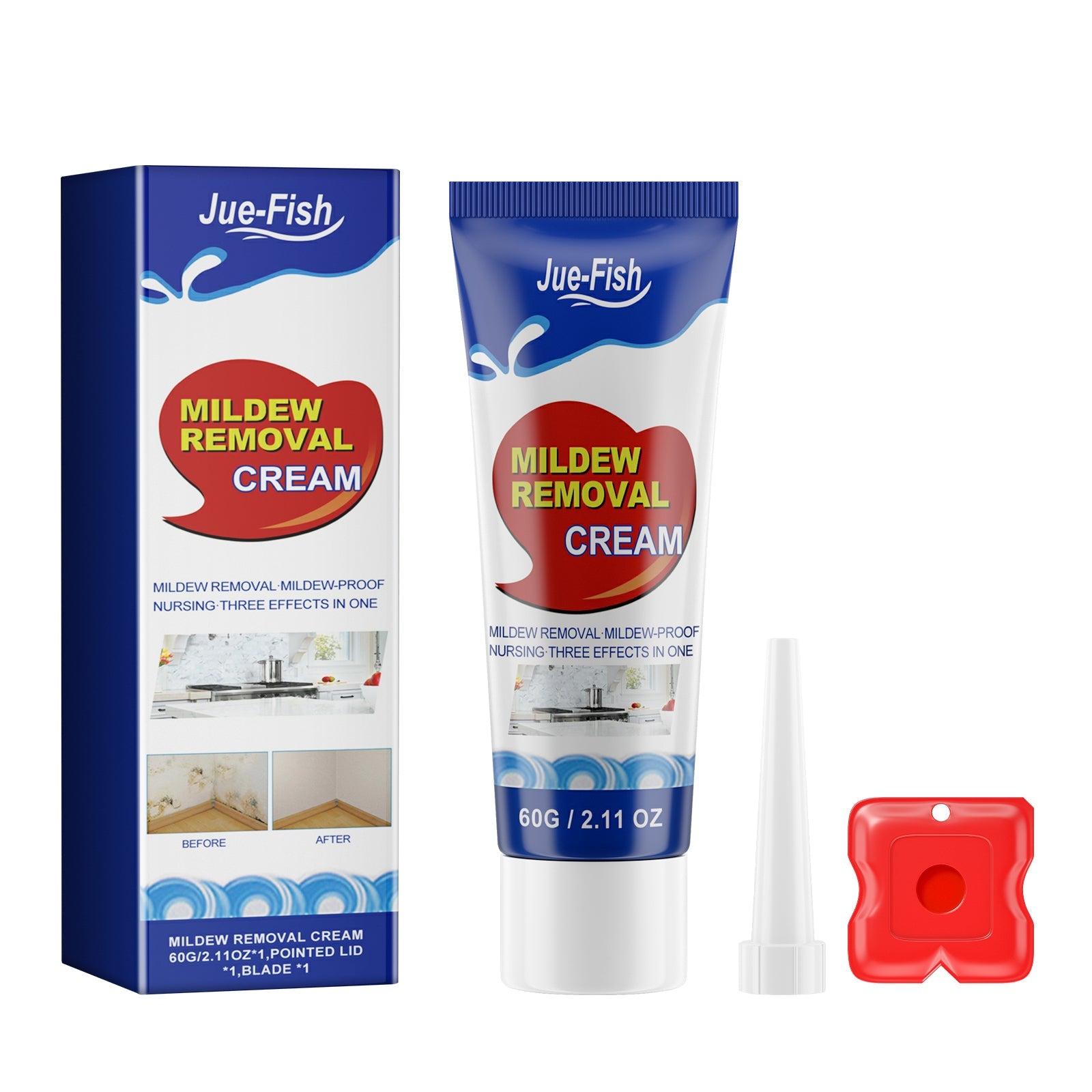 Mildew Removal Cream, Wall Stains Tile Sink Crevices Washing Machine Silicone Ring Mold Remover