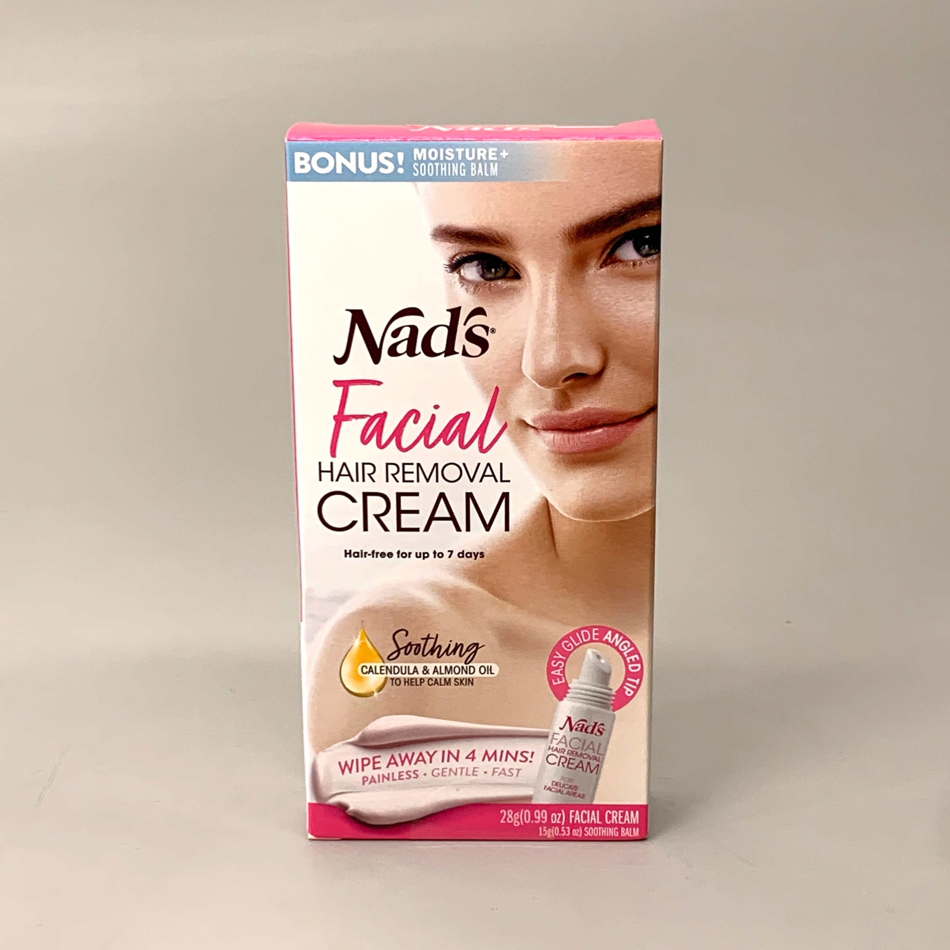 NADS 3 PK Facial Hair Removal Cream Soothing Calendula and Almond Oil 0.99oz 4446EN06