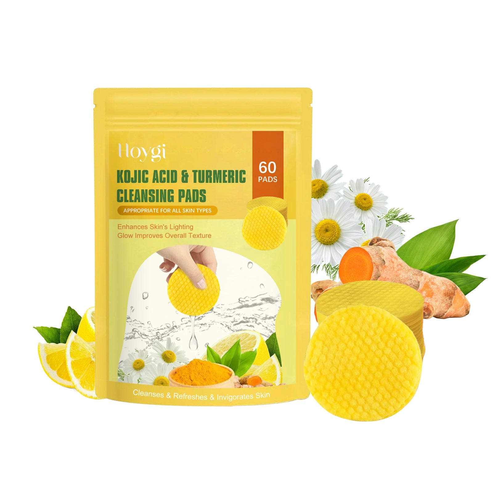 Turmeric Acid Cleansing Pad Gently Cleanses Face, Moisturizes Skin, Moisturizes Oil And Cleanses Face