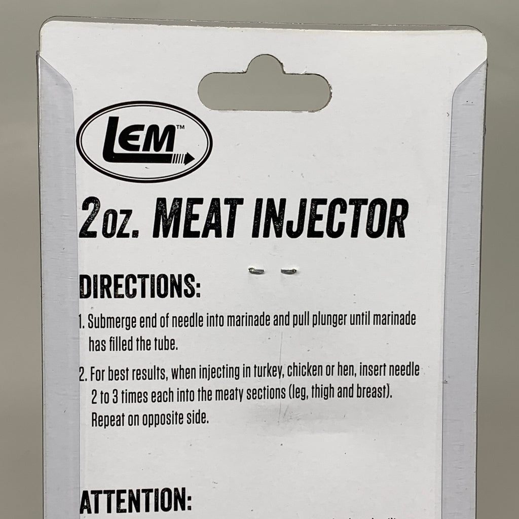 LEM (2 PACK) Meat Injector With 2 Needles 2 oz Capacity 388