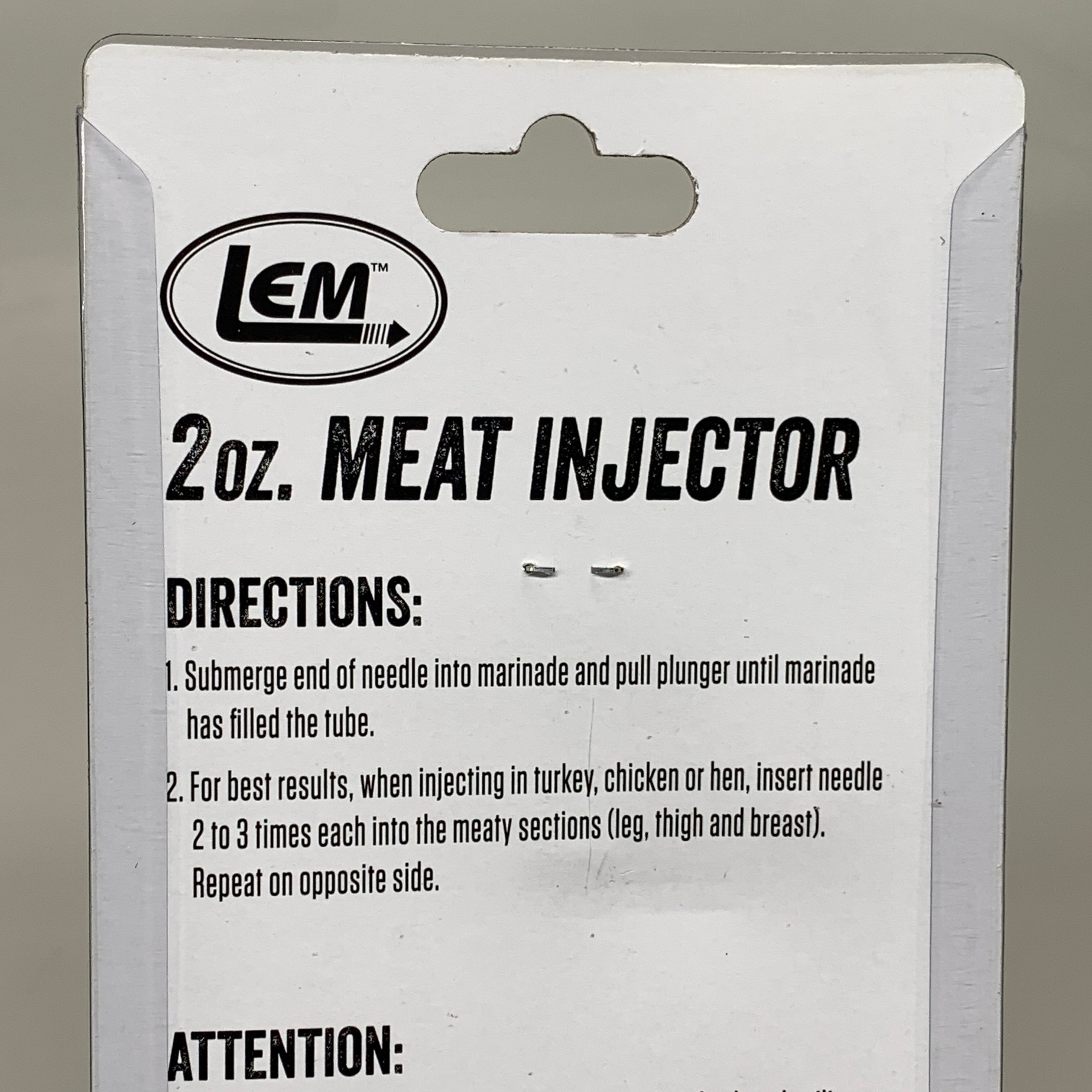 LEM (2 PACK) Meat Injector With 2 Needles 2 oz Capacity 388