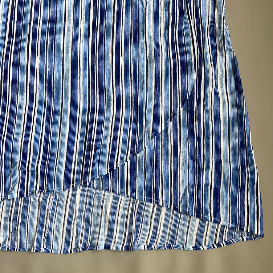 TOMMY BAHAMA Women's Divine Lines Maxi Skirt White Blue Boho Stripe Size 6 (New)