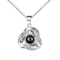 100 languages, I love you. Projection necklace, simple and fashionable, spiral pendant, collarbone chain