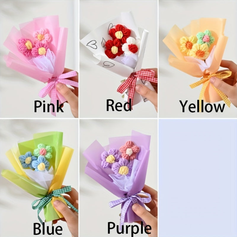 One Piece of a Creative Knitted Artificial Bouquet, Ideal for Gifts on Valentine'S Day And Mother'S Day, As Well As Small Christmas Presents And Home Decor Embellishments