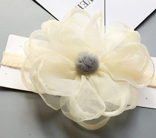 Luxury Modern Pearl Handmade Baby Girls Bowknot Crown Headband Lace Elastic Hair Band Bow For Girls Baby