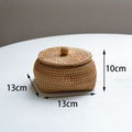 Autumn Rattan Woven Round Coffee Table Sundries Remote Control