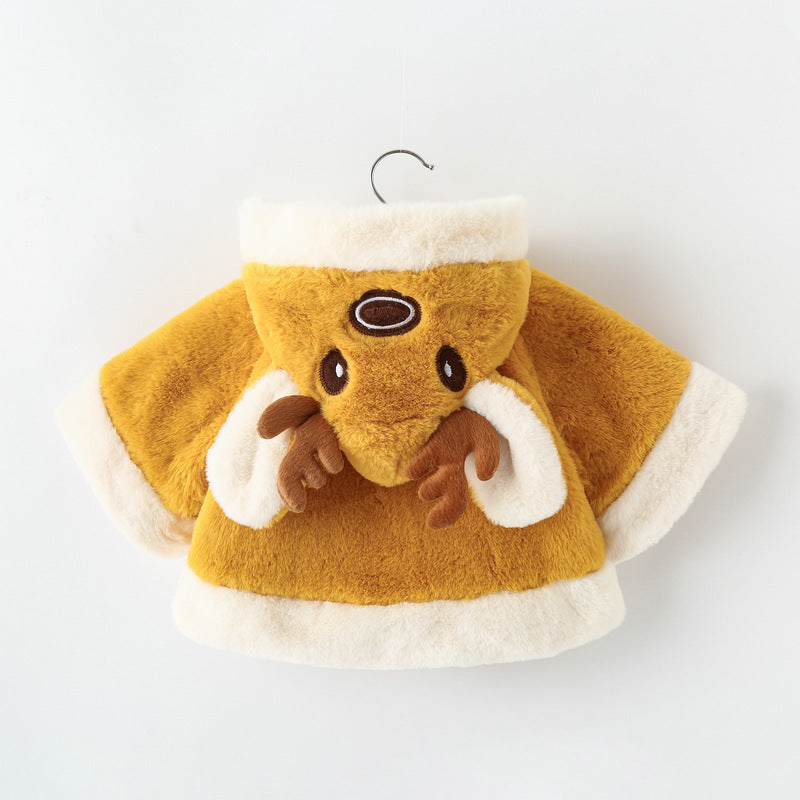 Winter New Thickened Fleece Girls' Cape