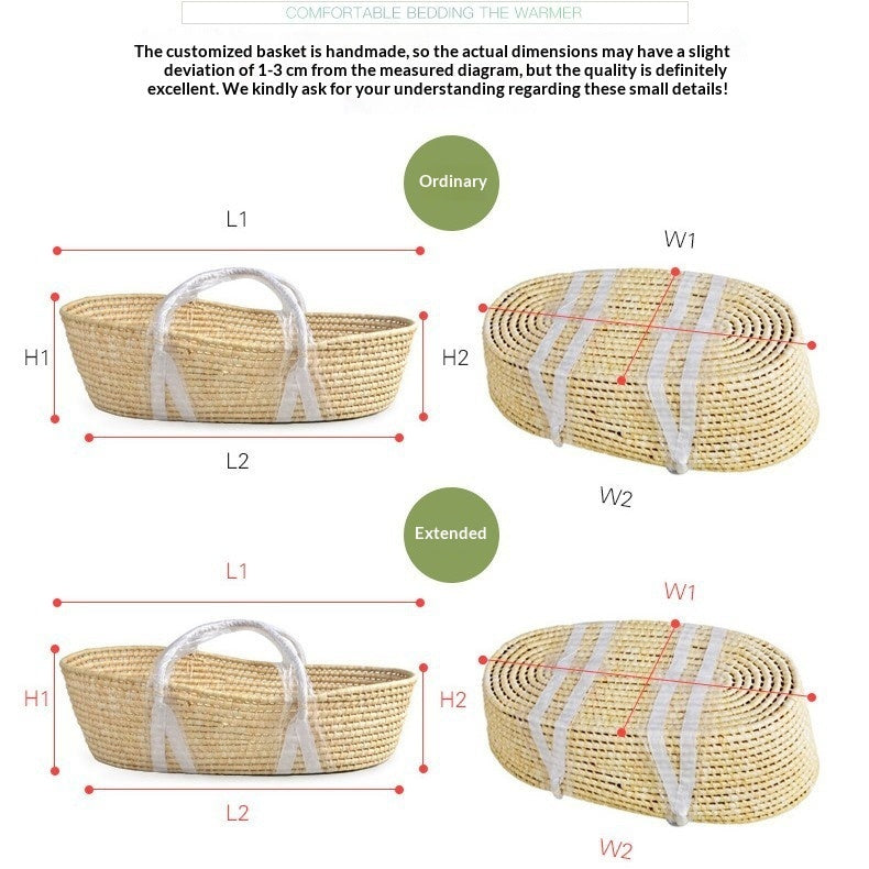 Portable Baby Bassinet Woven From Corn Husks