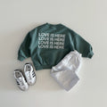 Back Letter Printed Crew Neck Sweatshirt