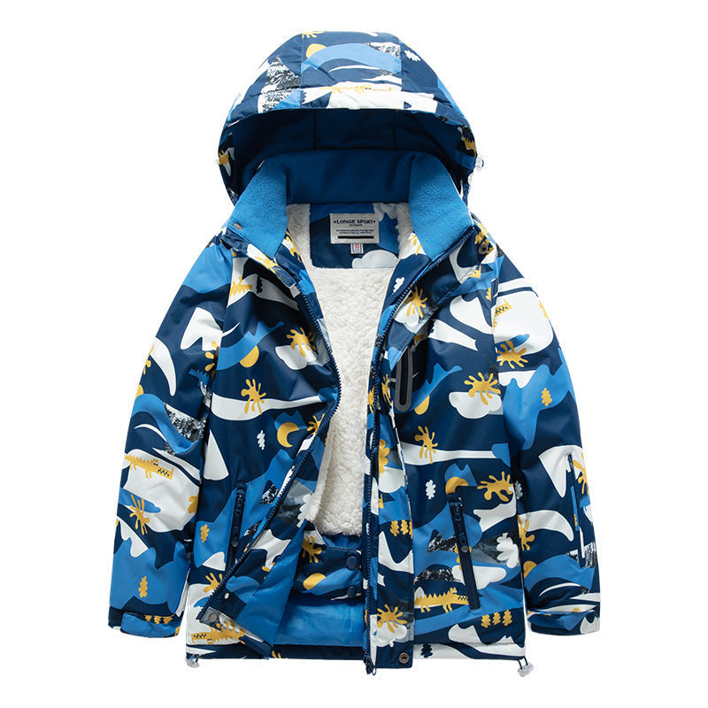 Childrens Outdoor Ski Suit Thickened Waterproof And Windproof