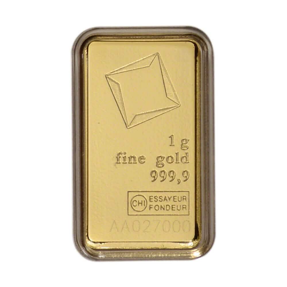 1 Gram Gold Bar - Valcambi Suisse - 999.9 Fine in Sealed Assay