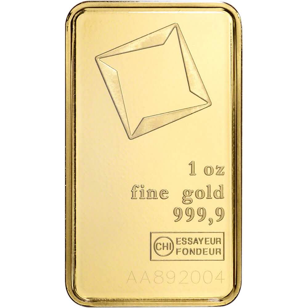 1 oz. Gold Bar Valcambi Suisse 999.9 Fine in Assay